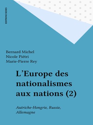 cover image of L'Europe des nationalismes aux nations (2)